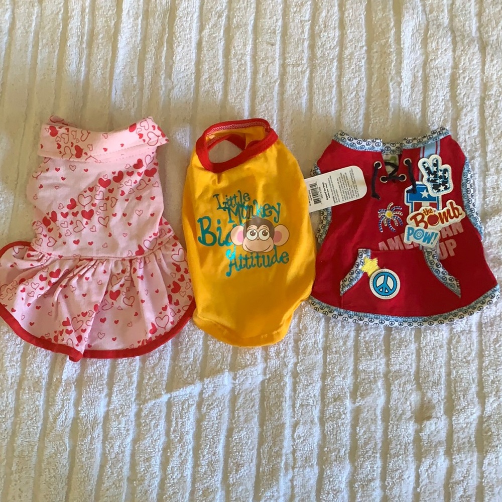 3 tea cup mini dog outfits